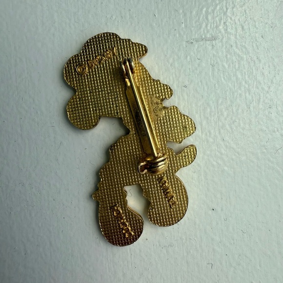 Vintage Disney Pin Brooch Gold Toned Minnie Mouse  Black Yellow And Red - Picture 2 of 2